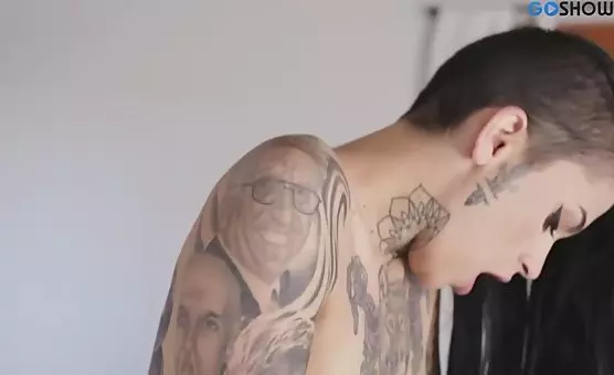 Emo Lesbian Lovers Passionate Tattooed Kisses and Nipple Play